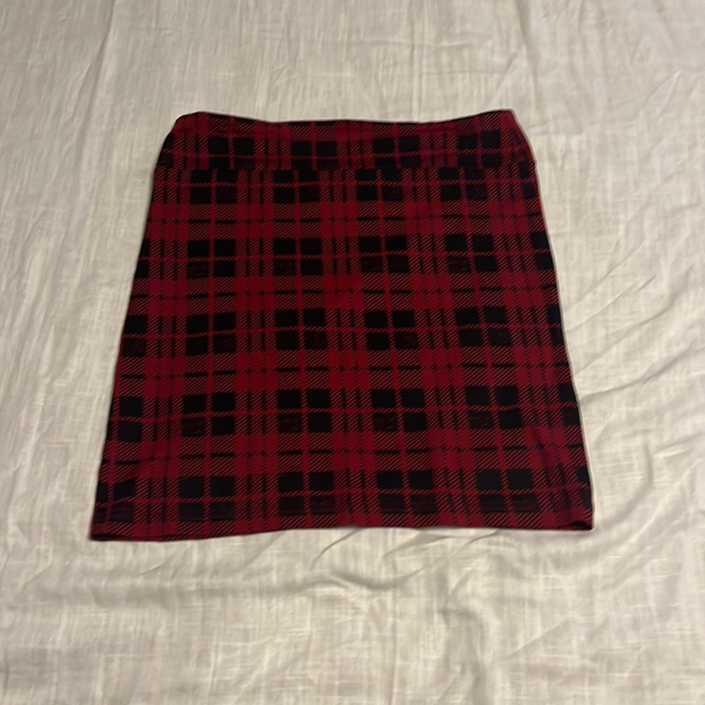 Block pattern red skirt S
